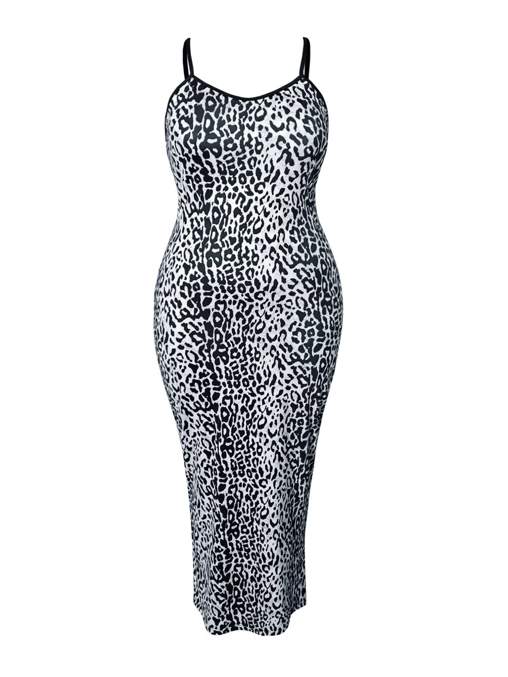 Leopard Print Bodycon Maxi Dress