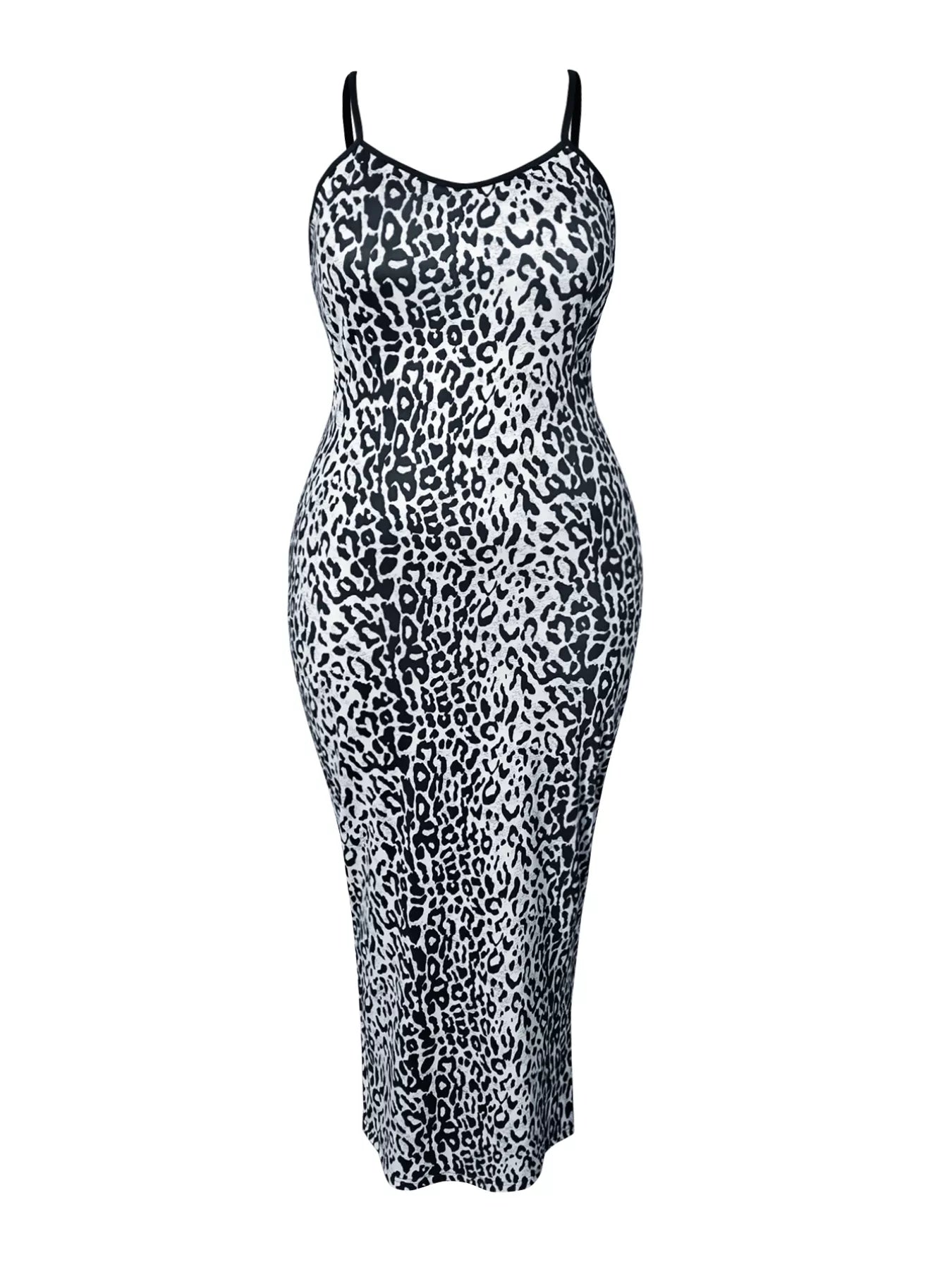 Leopard Print Bodycon Maxi Dress