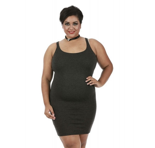 Curvy Sleeveless Scoop Neck Mini Dress