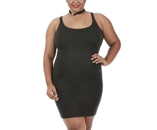 Curvy Sleeveless Scoop Neck Mini Dress