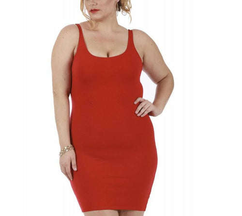 Curvy Sleeveless Scoop Neck Mini Dress