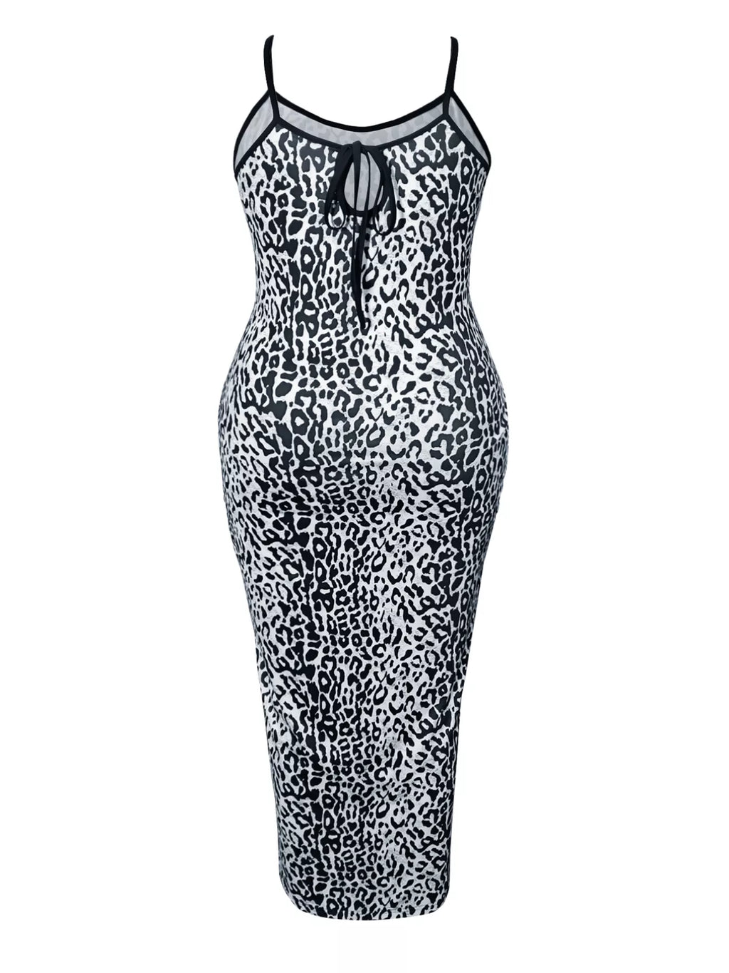 Leopard Print Bodycon Maxi Dress