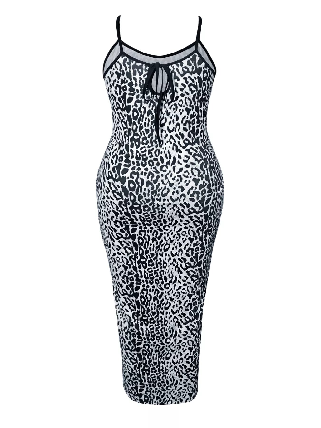 Leopard Print Bodycon Maxi Dress