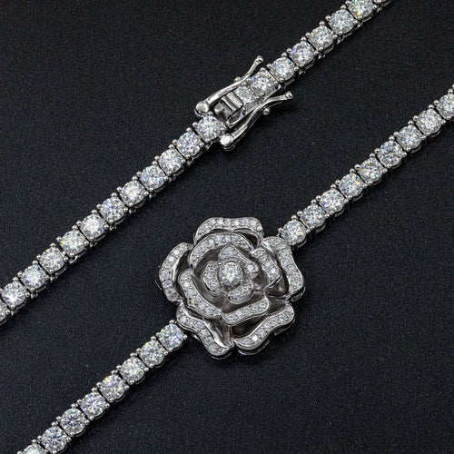 925 Silver Heart & Rose Necklace