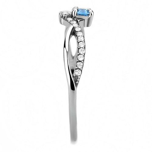 Stainless Steel Ring with Blue