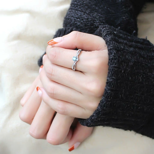 Stainless Steel Ring with Blue
