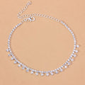 Rhinestone Water Drop Anklet Foot Jewelry for Women Silver/Gold