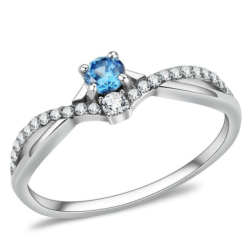 Stainless Steel Ring with Blue
