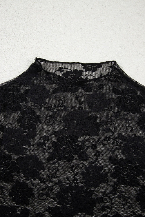 Floral Mesh Long Sleeve Top