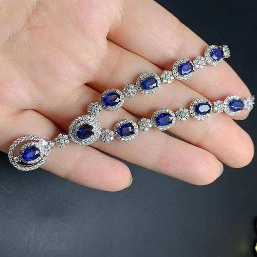 Silver & Sapphire Necklace
