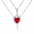 Dagger through the Ruby Heart Necklace